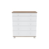 Детский комод Incanto Oskar V 800/5 PK-0004/1 (дуб/белый)