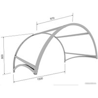 Козырек Импласт Арка 1500x1000 Тонированный (с сотовым поликарбонатом 6мм) в Барановичах