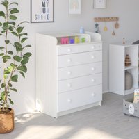 Детский комод Атон Мебель Maks ЛДСП 800/5 с органайзером (древесина белая/белый)