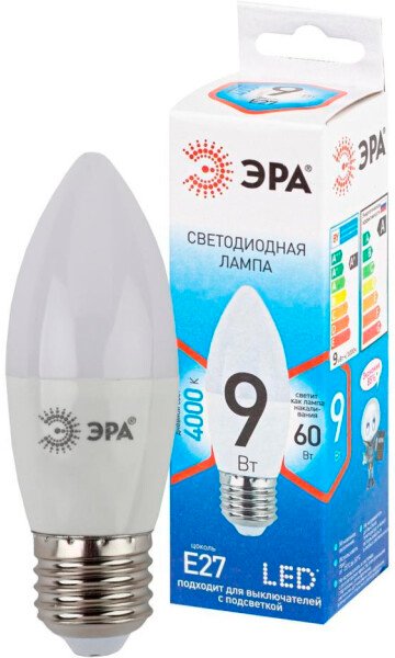 

Светодиодная лампочка ЭРА B35-10W-840-E27