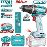 Ударная дрель-шуруповерт Total TIDLI20968 (с 2-мя АКБ, кейс) в Барановичах