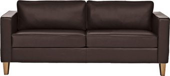 Диван Brioli Вернер двухместный (экокожа, L13 коричневый/светлые ножки)