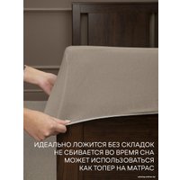 Простыня Amore Mio На резинке Трикотаж Евро 23116 (кофейный)