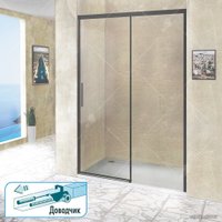 Стеклянная шторка для ванны RGW Leipzig LE-12B 34121216-14 (черный/прозрачное стекло)