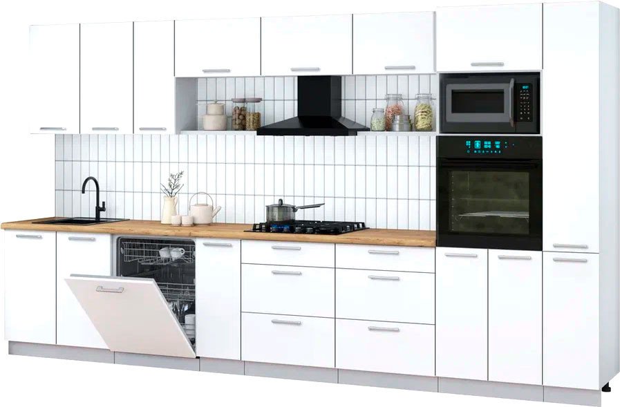 

Готовая кухня Интерлиния Мила Gloss 3.8-ПМ1 (белый/белый/дуб бунратти)