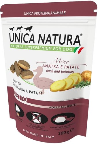 Лакомство для собак Unica Natura Mono Печенье утка, картофель 300 г
