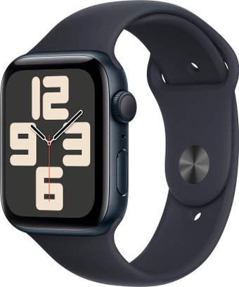 

Умные часы Apple Watch SE 2 44 мм (алюминиевый корпус, полуночный/полуночный, спортивный силиконовый ремешок S/M)