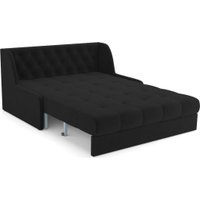 Диван Мебель-АРС Аккордеон Барон №6 НПБ 140x200 (велюр черный HB-178/17)