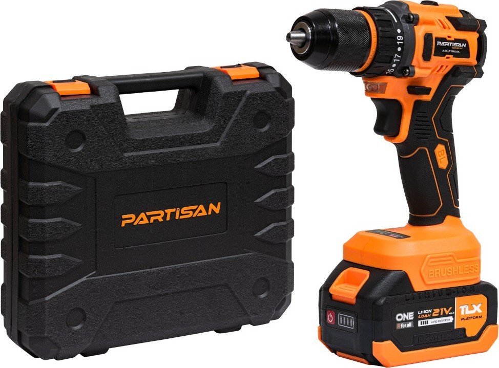 

Дрель-шуруповерт Partisan AD-2180BL (с 2-мя АКБ, кейс)