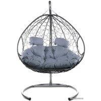 Подвесное кресло M-Group Для двоих 11450309 (серый ротанг/серая подушка)