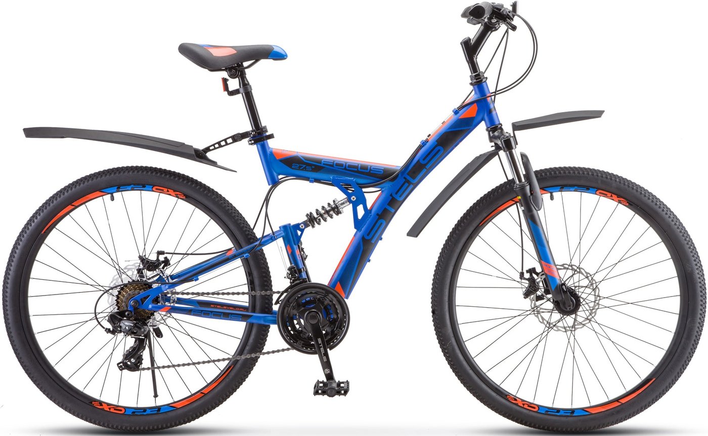 

Велосипед Stels Focus MD 27.5 21-sp V010 2020 (синий/красный)
