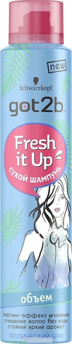 

Сухой шампунь Schwarzkopf Got2B Fresh it Up Объем Тропический бриз 200 мл