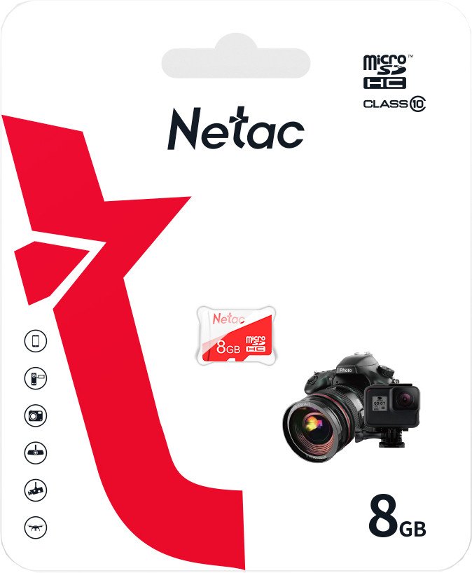 

Карта памяти Netac microSDHC P500 ECO 8GB