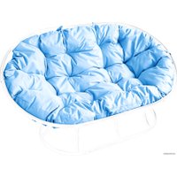 Садовый диван M-Group Мамасан 12100103 (белый/голубая подушка)