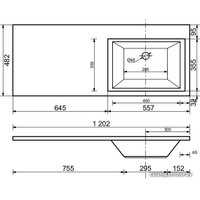 Умывальник Dana Люкс 120 левый