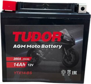Мотоциклетный аккумулятор Tudor YTX14-BS L+ (14 А·ч)