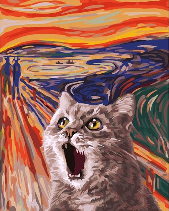 Картина по номерам Школа талантов Кот в поле 7990295