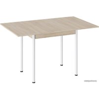 Кухонный стол Трия Родос Тип 2 с опорой d40 (белый муар/дуб сонома)