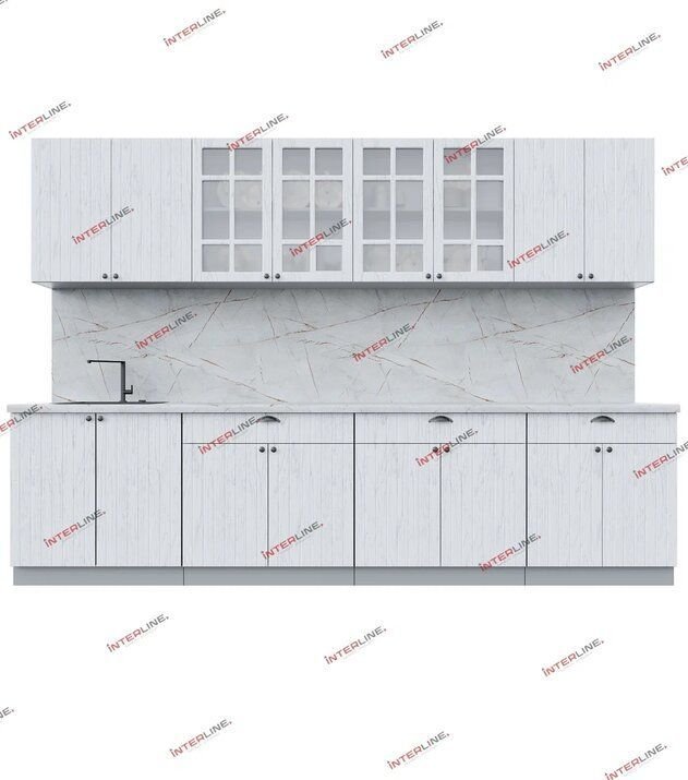 

Готовая кухня Интерлиния Берес 3.1А (дуб полярный/серый каспий)