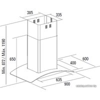 Кухонная вытяжка CATA ISLA GAMMA GLASS VL3 BL