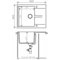 Кухонная мойка Polygran Gals 620 (черный 16)