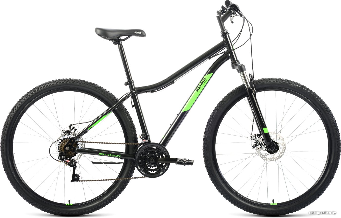 Велосипед Altair MTB HT 29 2.0 D р.19 2022 (черный/ярко-зеленый)