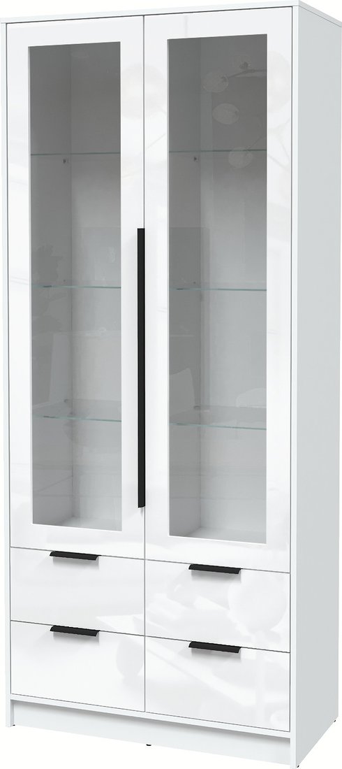 

Шкаф-витрина Интерлиния Концепт КТ-ШВ2 Глосс (белый платинум/белый глянец)