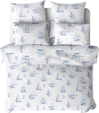 Семейный комплект постельного белья Verossa Сатин Семейный 70x70/50x70 931150 (Regatta Blue)