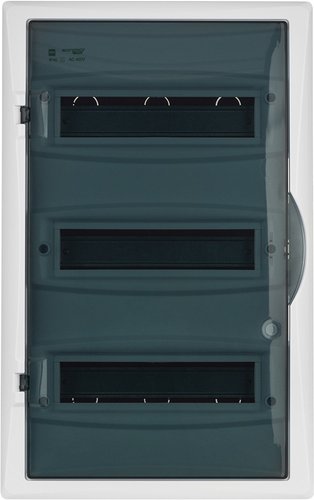 Elektro-Plast Eco Box 3x12M, N/PE 4x 2x16+7x10mm2, дымчатая пласт. дверь, белый RAL9003, 560x350x102mm, IP40