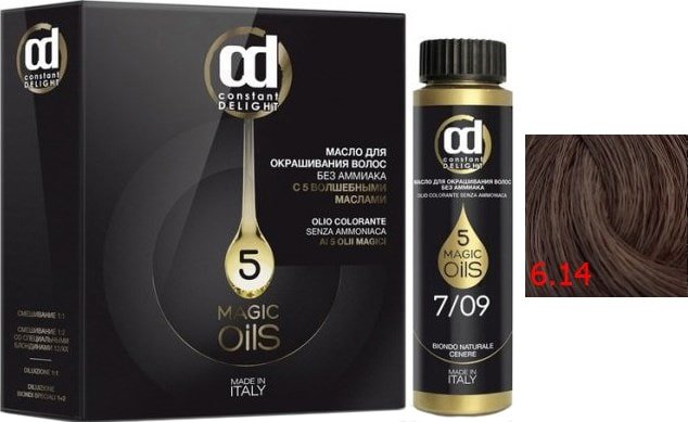 

Масло для окрашивания Constant Delight Olio-Colorante без аммиака 6.14 светло-каштановый сандрэ бежевый