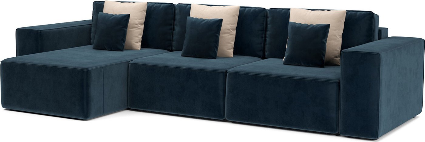 Угловой диван Мебель-АРС Фессалия левый угол (темно-синий Luna 034)