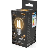 Светодиодная лампочка Gauss Filament Шар 13W 1100lm 2700К Е27 LED 1/10/50 105802113