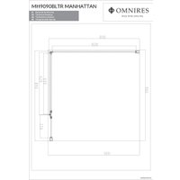 Душевой уголок Omnires Manhattan ADC80X-ABLTR + ADR80X-BLTR