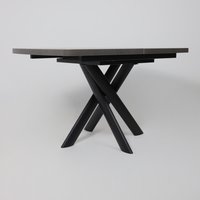 Кухонный стол Мамадома Leonel-130 раздвижной 130-165х85 (дымчатая керамика/черный) в Гомеле