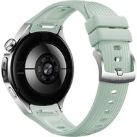 Умные часы Huawei Watch 5 42 мм (серебристый, с зеленым силиконовым ремешком, международная версия)