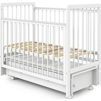 Классическая детская кроватка Indigo Vista продольный маятник, ящик (белая аляска)