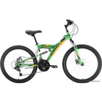 Велосипед Black One Ice FS 24 D 2022 (зеленый/оранжевый/черный)