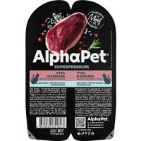 Консервированный корм для кошек AlphaPet Superpremium Утка и клюква мясные кусочки в соусе для кошек 80 г в Пинске