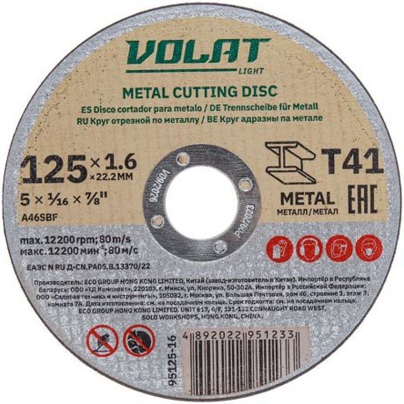 

Отрезной диск Волат 95125-16