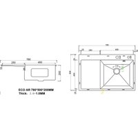 Кухонная мойка ARFEKA ECO AR 780*500 R SATIN