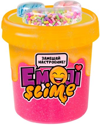 Слайм Slimer Emoji S130-77 с блёстками и наполнением (120 мл, розовый)