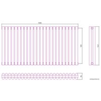 Стальной трубчатый радиатор Сунержа Эстет-11 500х1080 24 секции (матовый черный)