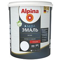 Эмаль Alpina Аква 2.5 л (шелковисто-матовый белый)