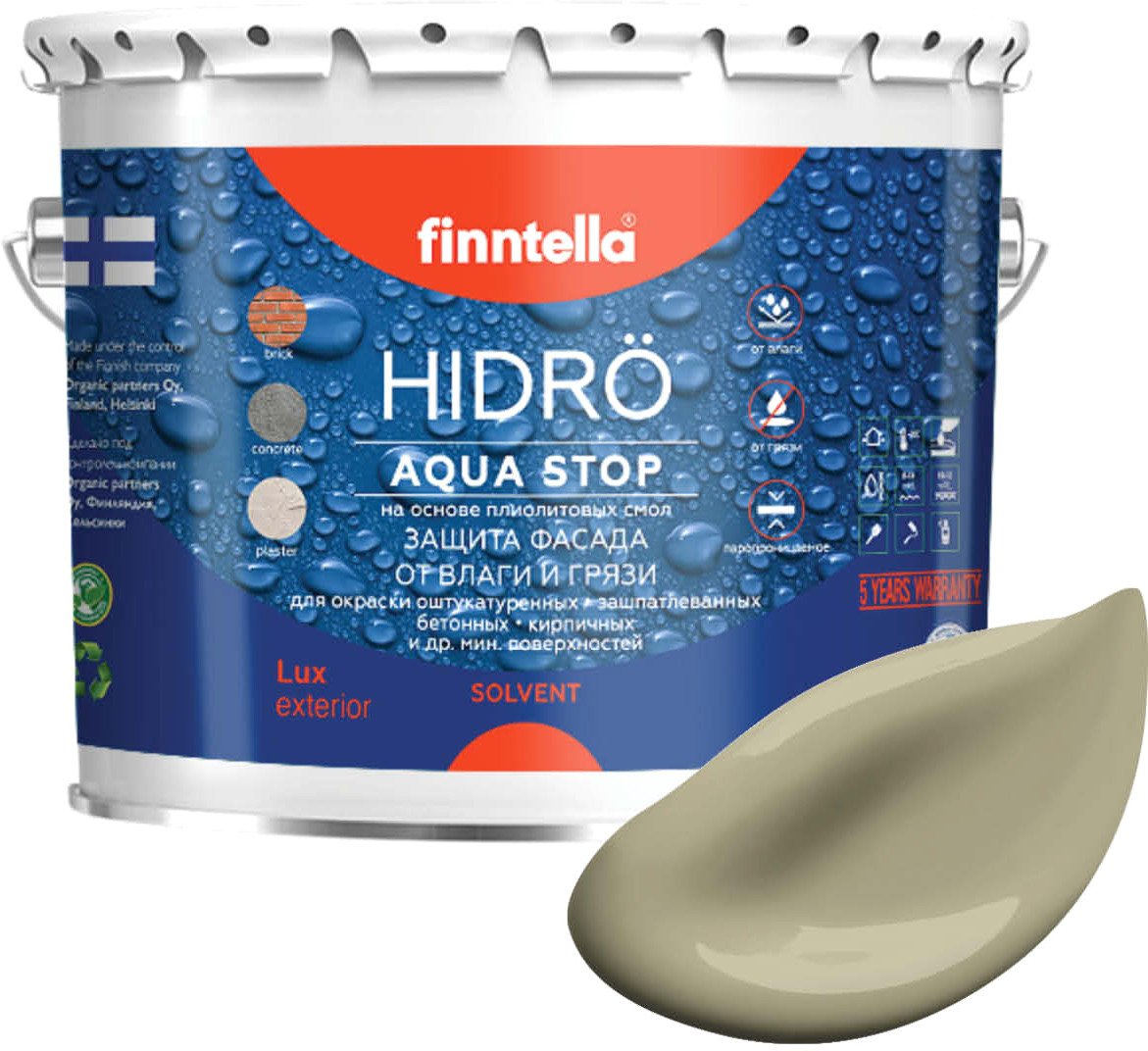 

Краска Finntella Hidro Wai F-14-1-3-FL023 2.7 л (зеленый)