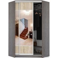 Шкаф-купе Кортекс-мебель Сенатор ШК30 Геометрия ДСП с зеркалом (береза/дуб сонома)