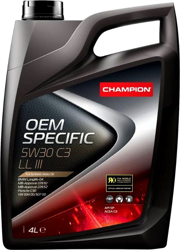 

Моторное масло Champion OEM Specific 5W-30 C3 LL III 4л