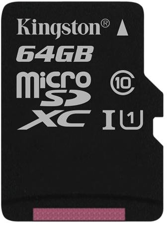 

Карта памяти Kingston microSDXC UHS-I (Class 10) 64GB [SDC10G2/64GBSP]