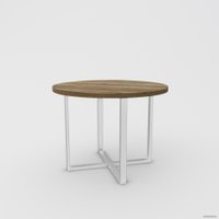 Кухонный стол Hype Mebel Раунд раздвижной 100x100 (белый/дуб галифакс олово)