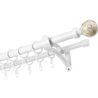 Карниз для штор Sundays Home Волна Шар Перламутр 25мм+19мм двухрядный (белый глянец, 1.8м)