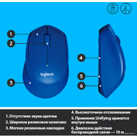 Мышь Logitech M330 Silent Plus (синий) в Лиде